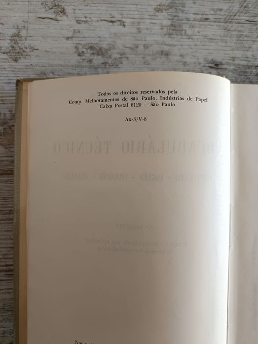 Vocabulário técnico - Português, Inglês, Francês, Alemão