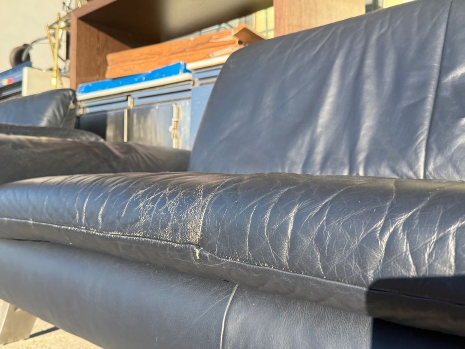 Zestaw skórzany – sofa 3-osobowa + sofa 2-osobowa, prawdziwa skóra