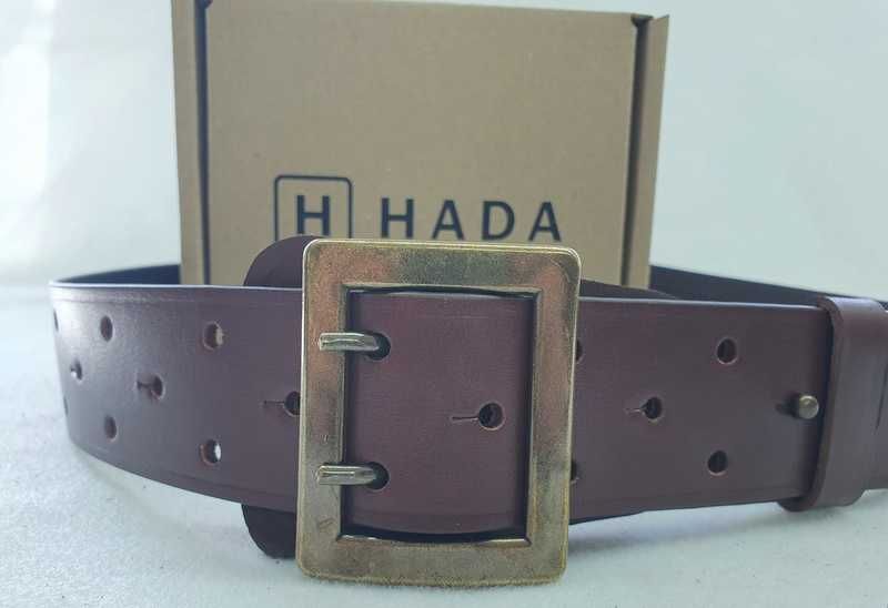 Pas oficerski wojskowy rozmiar 115 jasny brąz kolor klamry mosiądz