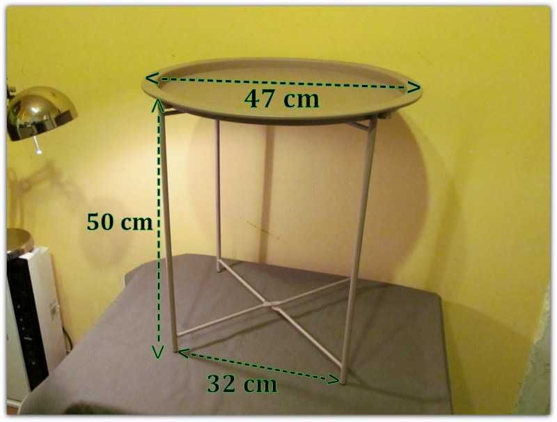 Stolik okrągły tacka Ikea RANDERUP składany turystyczny jako pomocnik