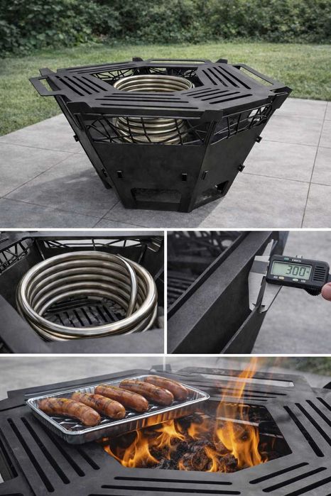 Palenisko z funkcją grzania wody do jacuzzi basenu  bani + grill