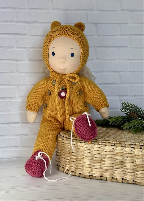 Вальдорфська лялька, кукла ручної роботи з набором одягу