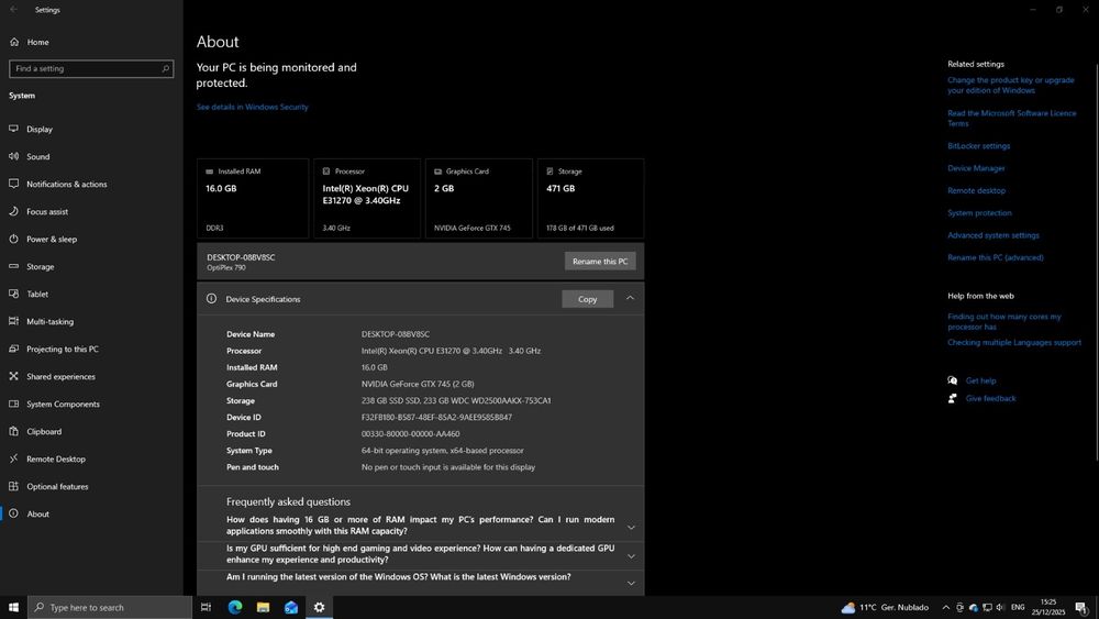 Dell Optiplex 790 MT | Xeon E3-1270 (I7 Equiv.) | 16GB RAM | SSD + HDD