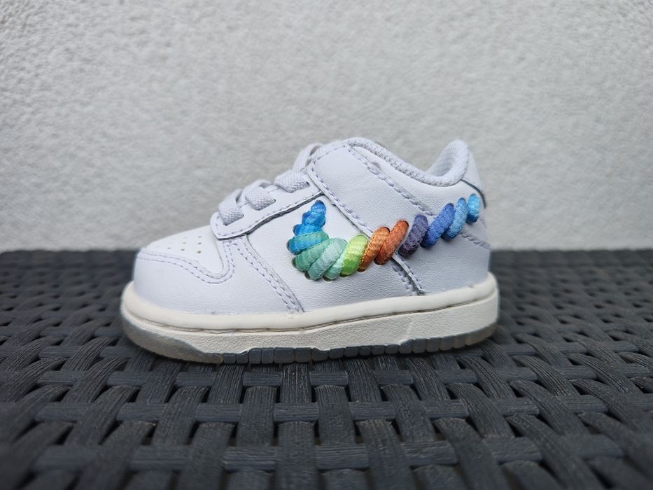 Nike Dunk Low Rainbow Lace Swoosh buciki dla dziecka 18,5