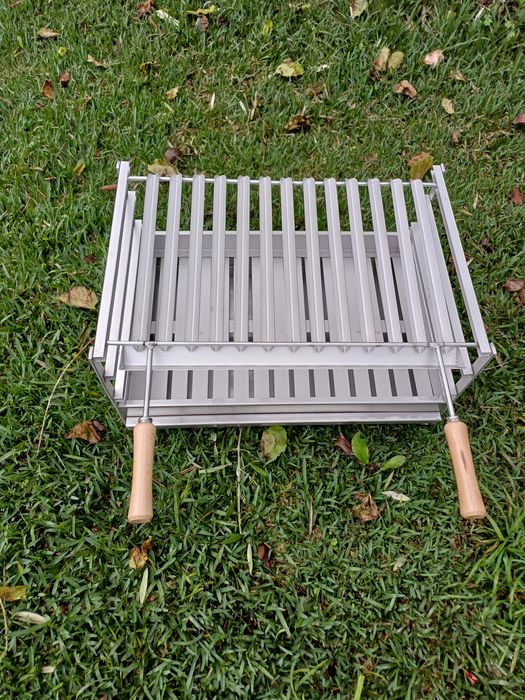 Grelhador inox 60x40 com grelha argentina