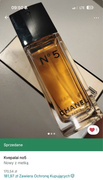 CHANEL nr 5– perfumy 50 ml (ok. 45 ml), unikat