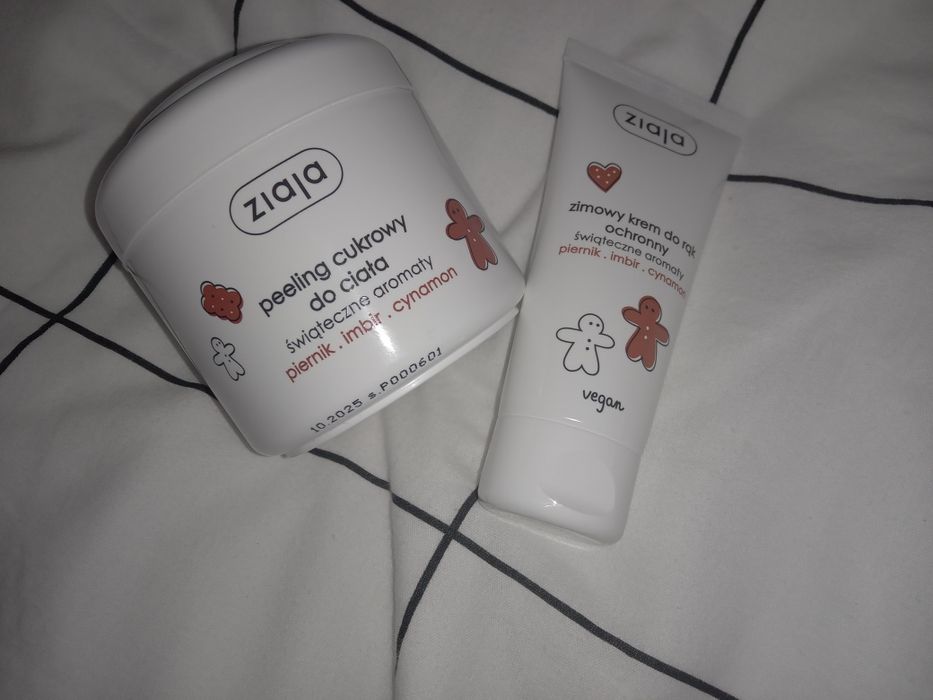 Peeling cukrowy do ciała i zimowy krem do rąk ochronny