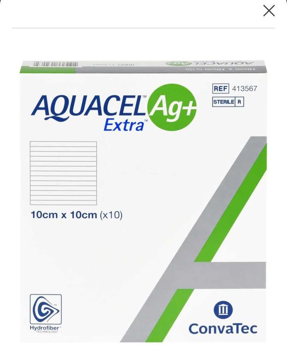 Opatrunki Aquacel ag+ extra 10cm x 10cm 15 szt na odleżyny
