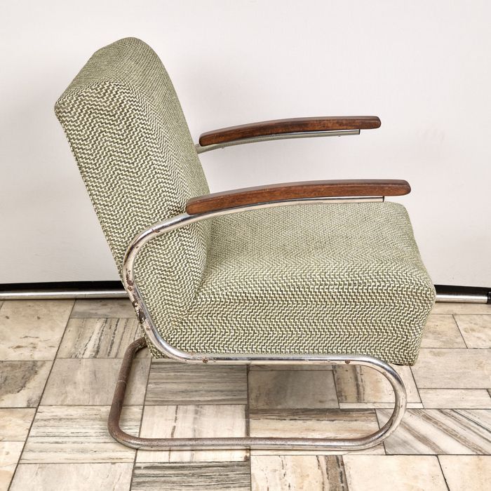 Fotel Bauhaus S-411, Thonet, lata 30. XX wieku, Czechosłowacja