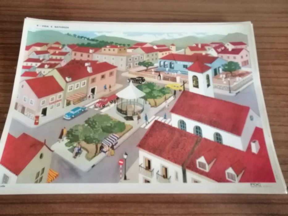 Material didático para o ensino primário, anos 70 - Gravuras