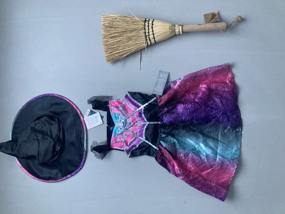 Strój karnawałowy przebranie czarownica wiedźma pajęczyca 98/104 cm