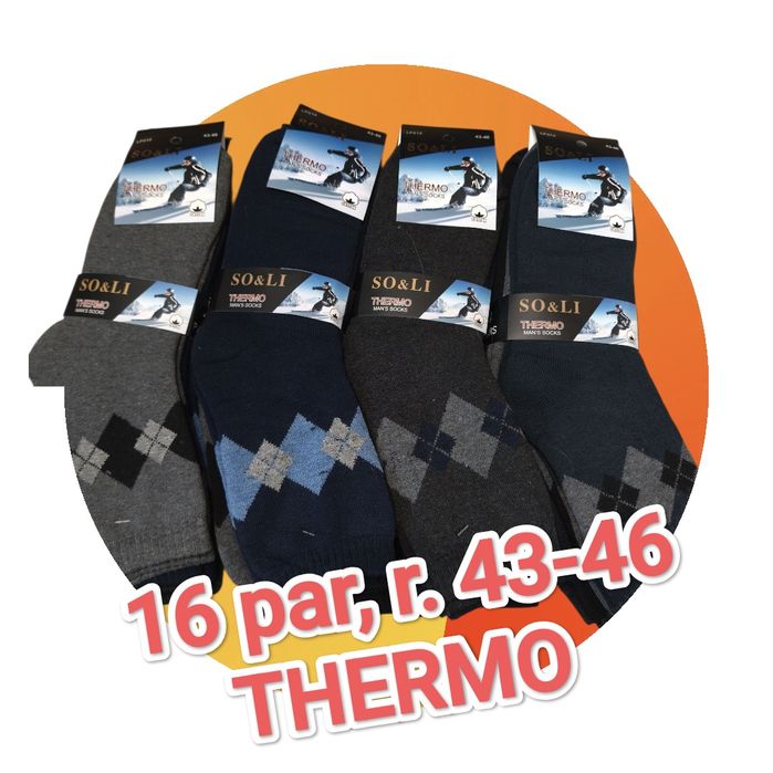 16 pary, konkretne skarpety termiczne, THERMO Man's Socks