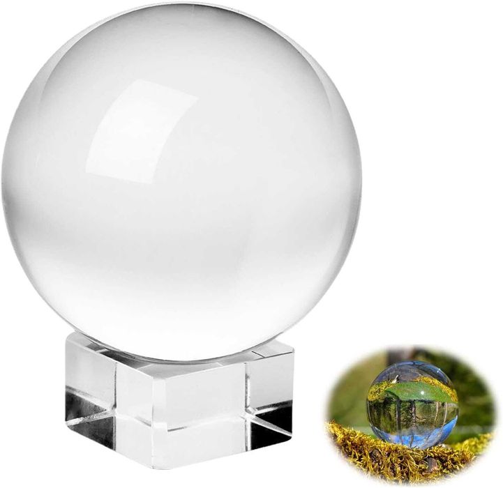 Bola de vidro fotografia esfera refletora cristal efeitos distorções