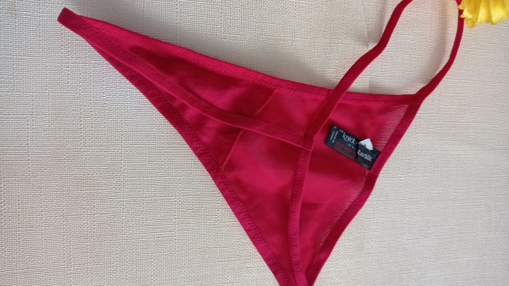 40 42 knickerbox majtki stringi czerwone cienkie
