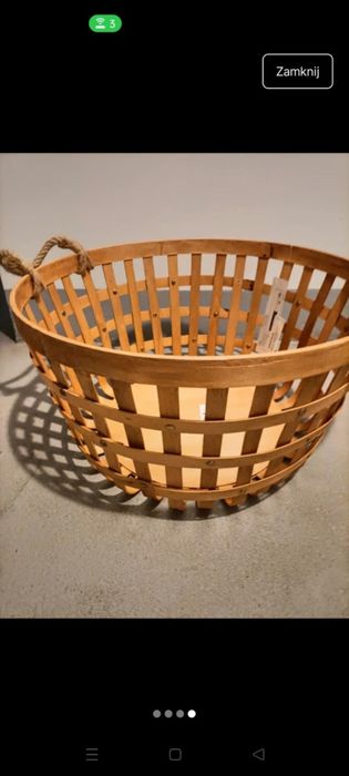 Kosz na koce pojemnik Ikea Vaxthus boho drewniany 

Kosz na koce nowy