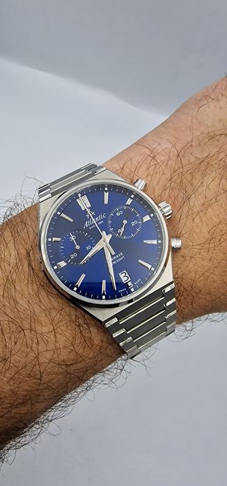 Atlantic Seawave Chronograph Navy Blue - 40 mm - szafir - Swiss Made