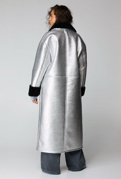 Крута срібна серебряная куртка дублянка пальто Zara M Л 44 46