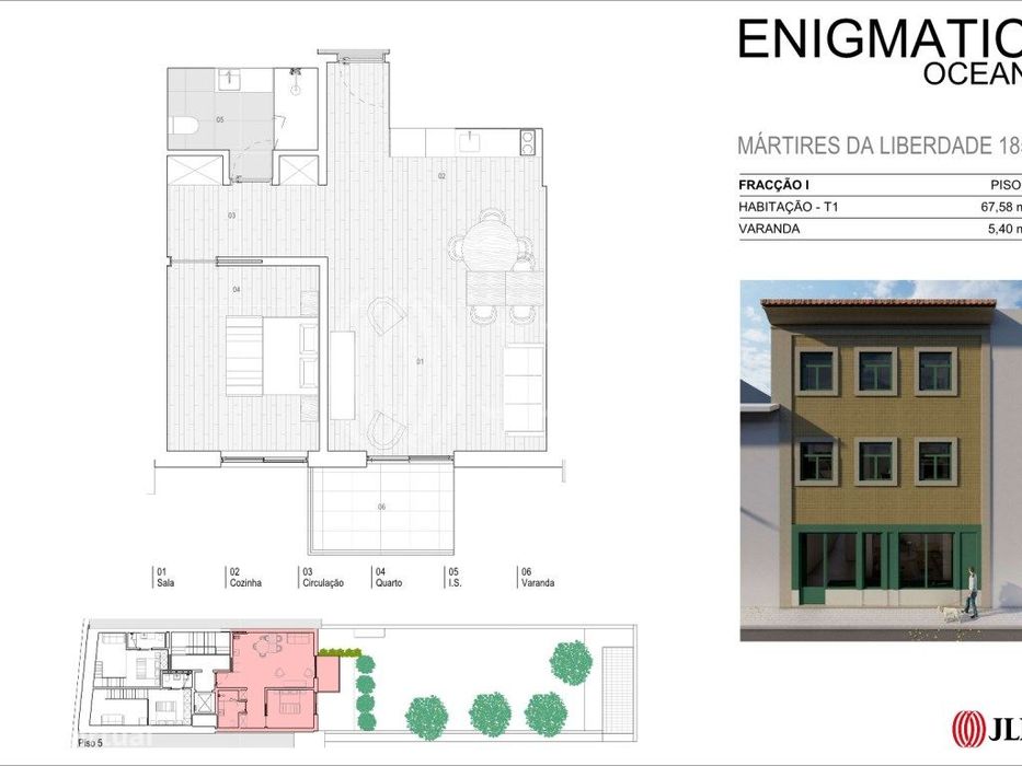 Apartamento T1, novo, no Mártires da Liberdade 185, Porto