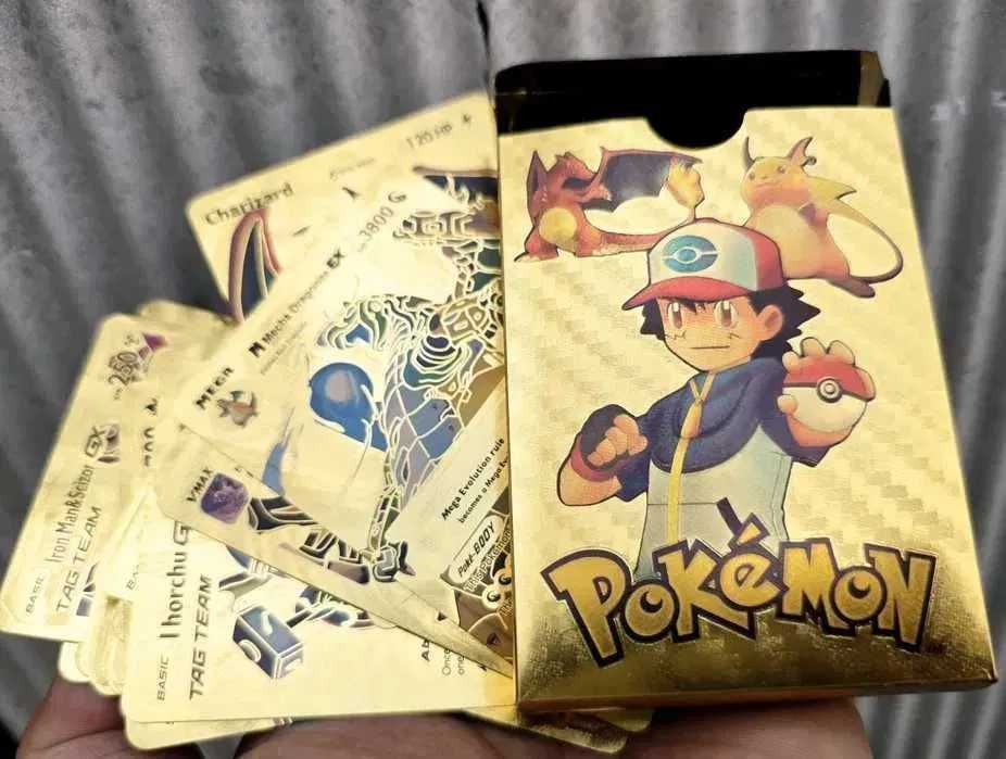 Złote karty Pokemon 55 kart dla fanów nowe