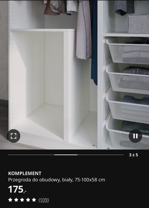 Ikea pax komplement przegroda