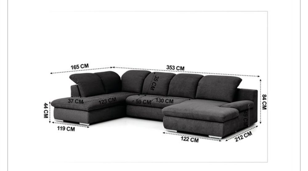 Sofá cama com chaise