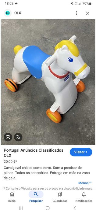 Cavalgavel Chicco como novo