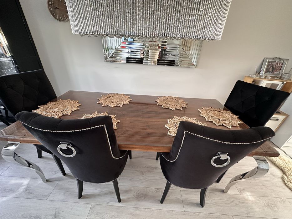 Stół do jadalni drewniany szkło