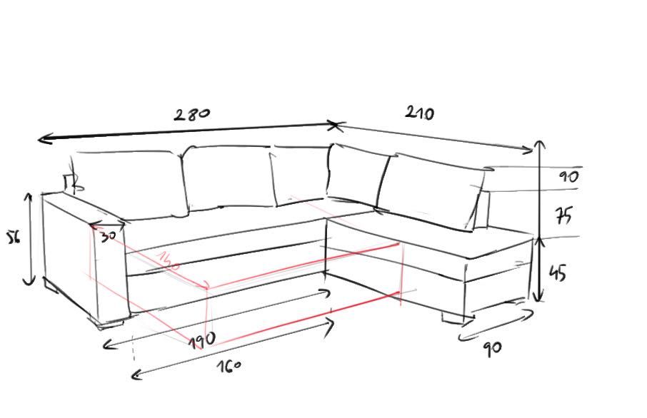 Narożnik Agata Szary