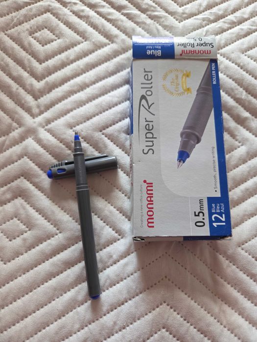 Canetas Roller Monami Super Roller 0.5mm Azul – Pack 12