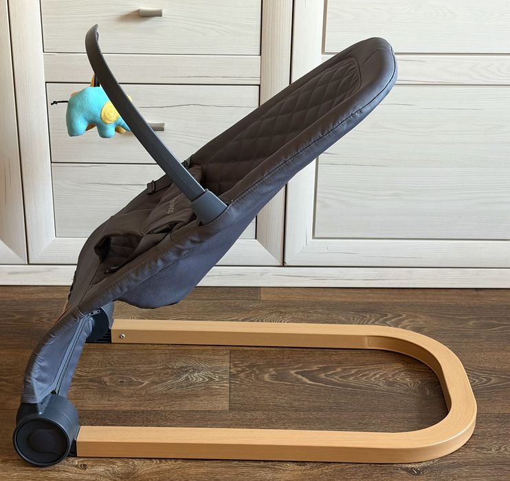 Колиска-гойдалка дитячий шезлонг з іграшками Nukido Baby Bouncer NK-52 сірий
