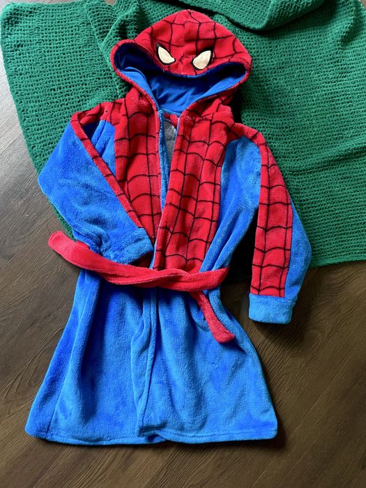 Теплий махровий халат банний дитячий Spider-Man. 6-7 років 122 ріст