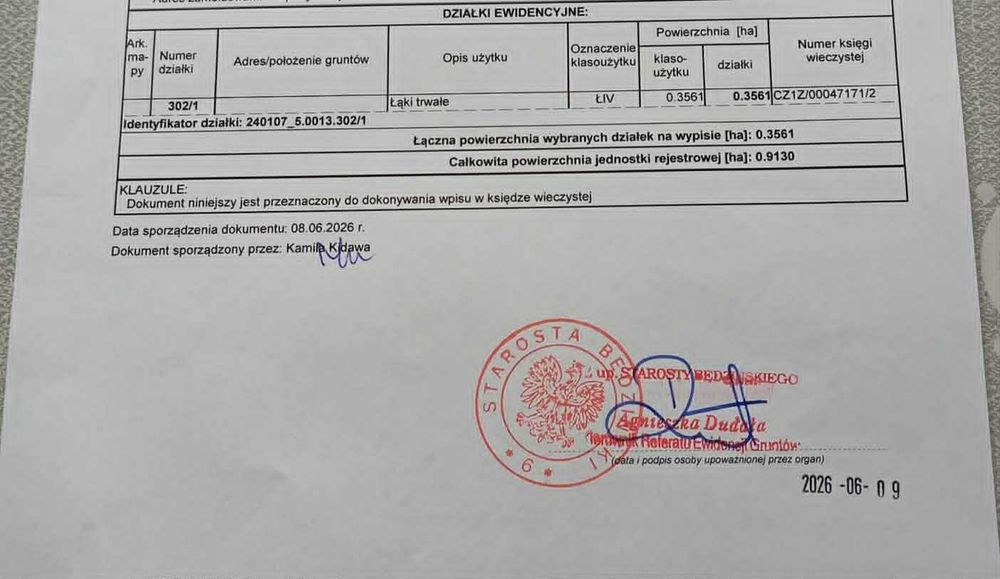 Działka 35,61 ara z pełnymi mediami (woda, prąd, gaz, linia telekomunikacyjna) – Żelisławice - Widok 2
