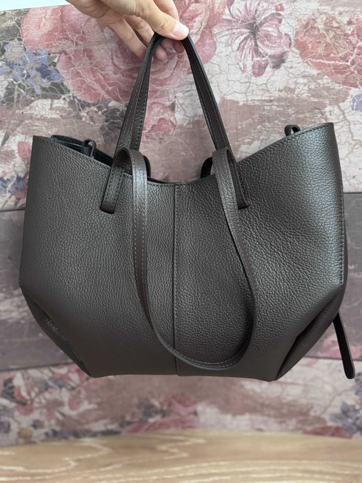 Pojemny SHOPPER + kosmetyczka SUPER CENA Made In Italy 100% skórzana