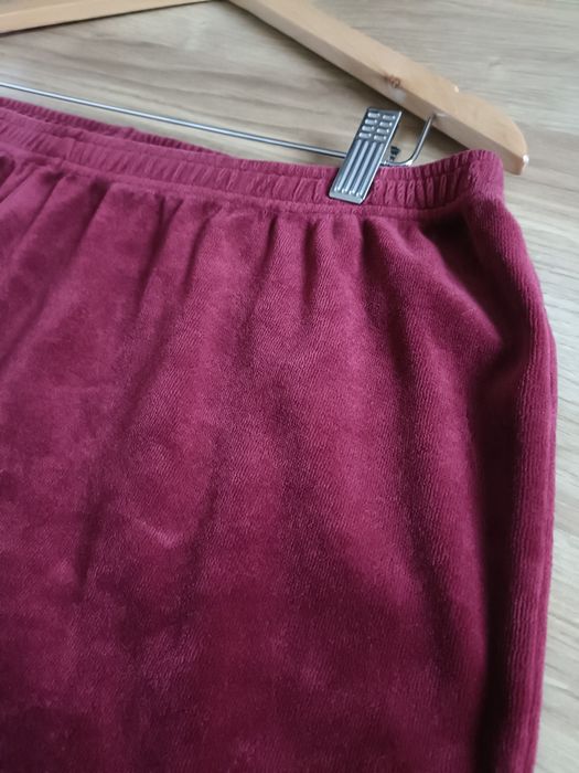 Spodnie damskie materiałowe welurowe plus size domowe dresowe 46 XXXL