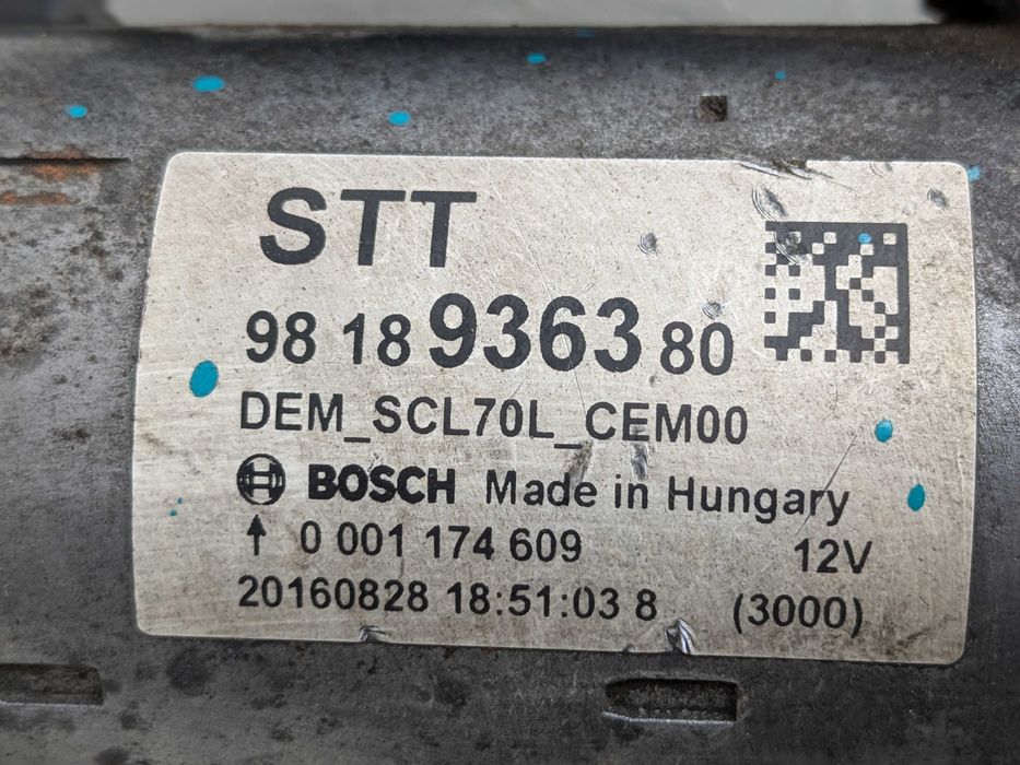 Стартер Fiat Ducato Peugeot Boxer Citroen Jumper 2.0 2.2 BlueHDI/MJT 2014-2024 адблю Стан нового!