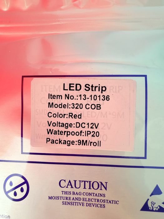 Качественная яркая светодиодная лента COB 12 вольт