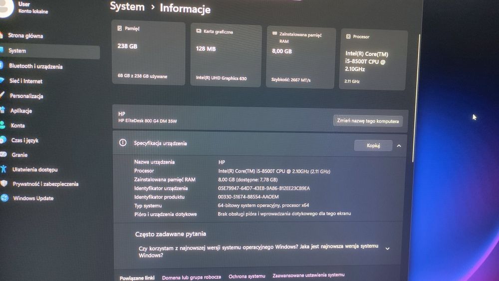 Komputer HP elitedesk 800 g4