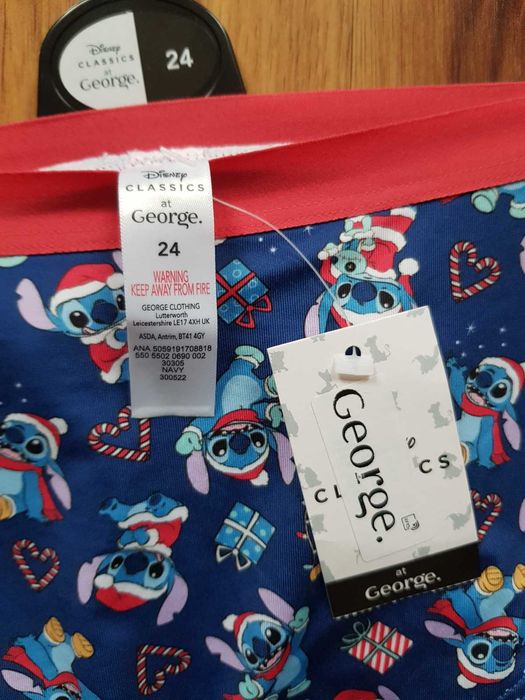 Disney Classics Granatowe majtki figi Stitch święta George EU 52 XXL