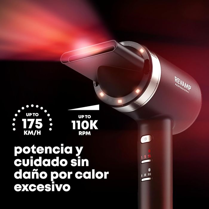 Secador de Cabelo Profissional REVAMP Tri-Care com Luz Infravermelha