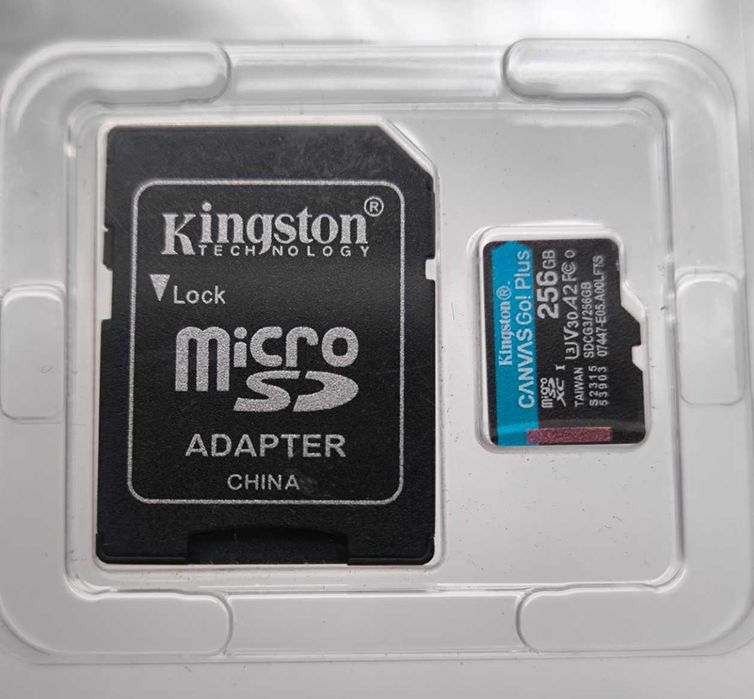 Карта пам'яті Kingston canvas go! plus 256gb micro sd v30 швидкісна
