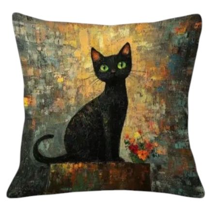 Capa de Almofada Gatos Preto