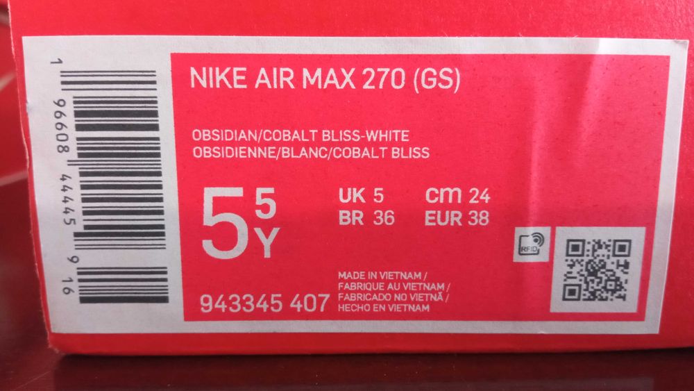 38 Buty Nike Air Max 270 Navy Blue