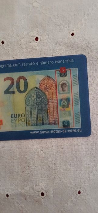 Cartão plástico-nota de 20,00