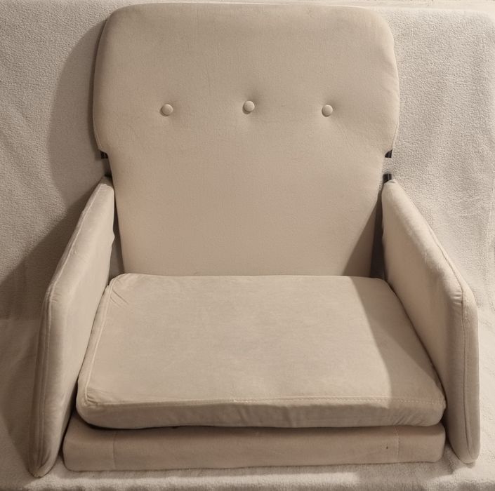 Fotel obity aksamitem kremowy 62x79x79 cm vidaXL