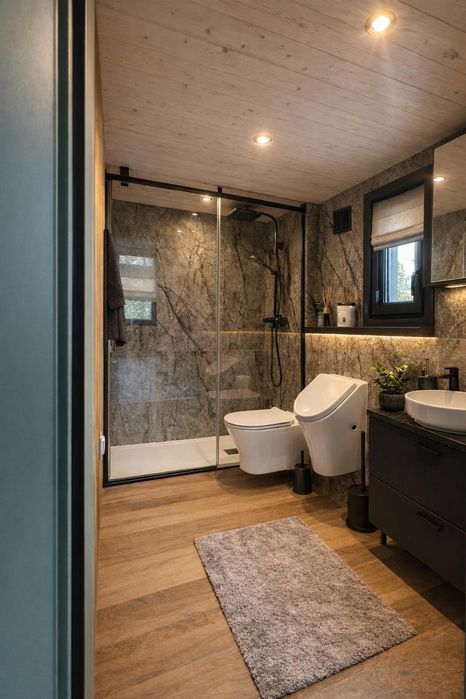 Domek mobilny drewniany szkieletowy stodoła antresola