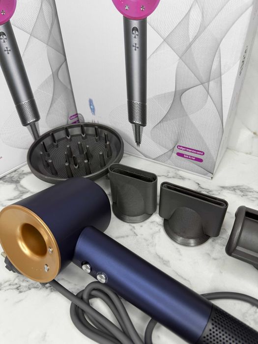 Фен-стайлер 5 насадок синій, професійний догляд,Super Hair Dryer