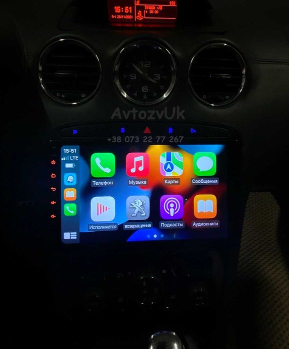 Магнитола PEUGEOT 308 408 RCZ GPS USB Пежо 2 дин CarPlay Android 15