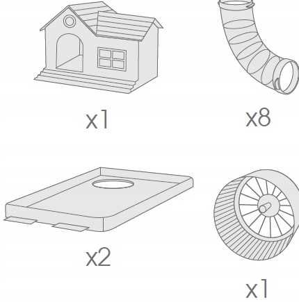 Duża Klatka Dla Chomika Gryzoni Myszy Tunel Domek Klatka Wybieg OKAZJA