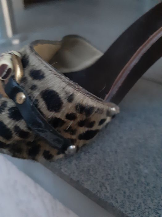 Klapki vintage stare lata 80te elementy skóry włoskie boho klapeczki