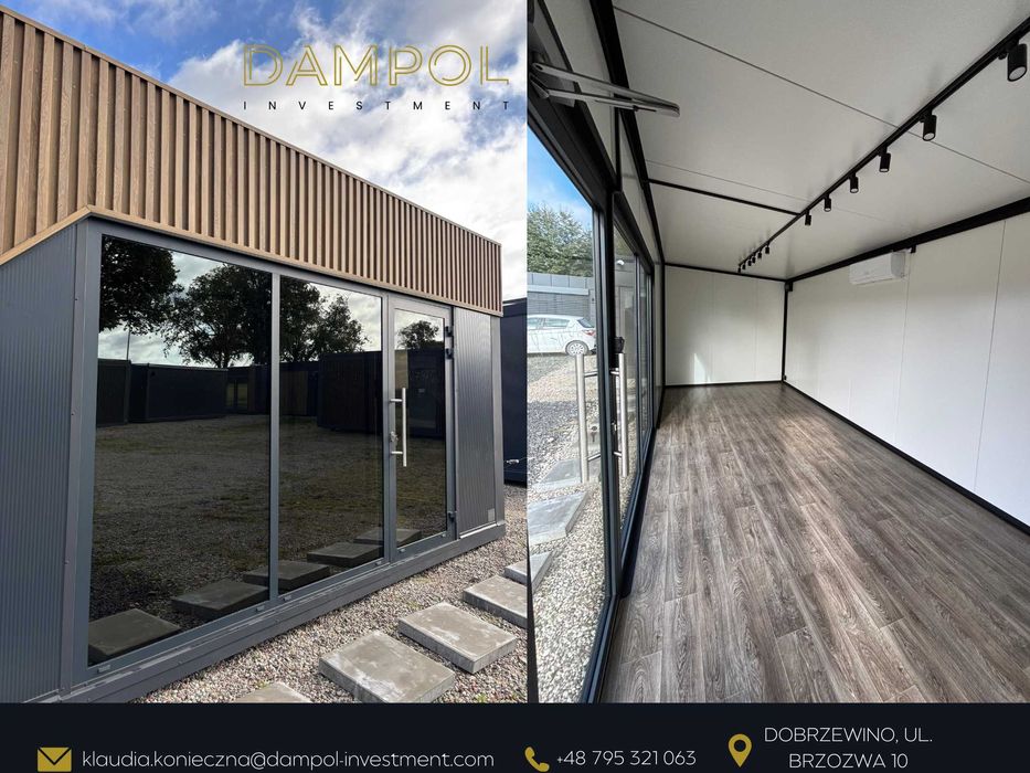 nowoczesny pawilon biurowy 21m2/ 7x3m/ sklep/ salon beauty/ groomer